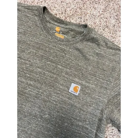 CARHARTT  Men's short sleeve  T-Shirt, Green/Tan, size M, Workwear - Picture 5 of 7